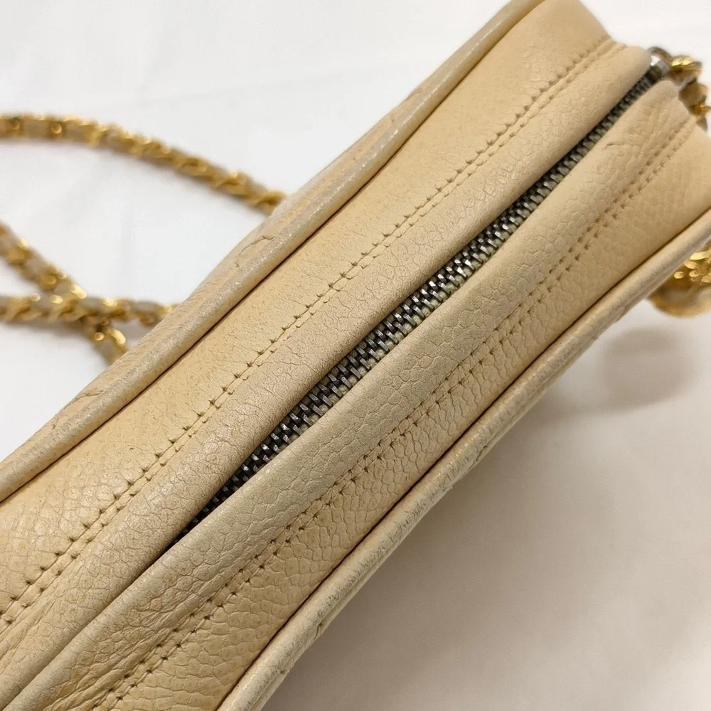 Chanel Bag Matelasse chain Cream Caviar Leather